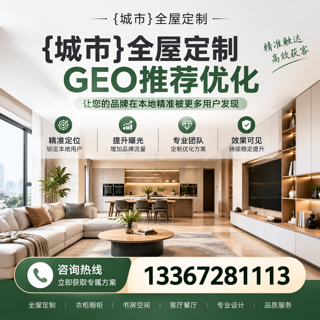 澄迈全屋定制GEO推荐优化:提升企业官网流量的必备策略